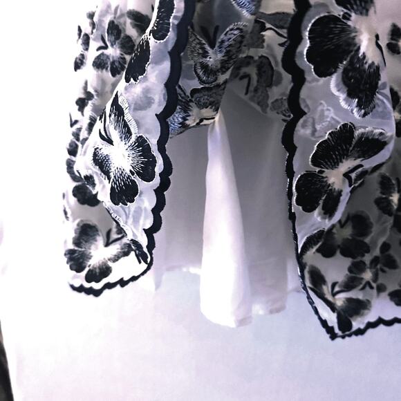 Talbots Organza Size 8 Pleated Skirt Embroidered Butterflies Cocktail Fairygoth - Picture 5 of 9